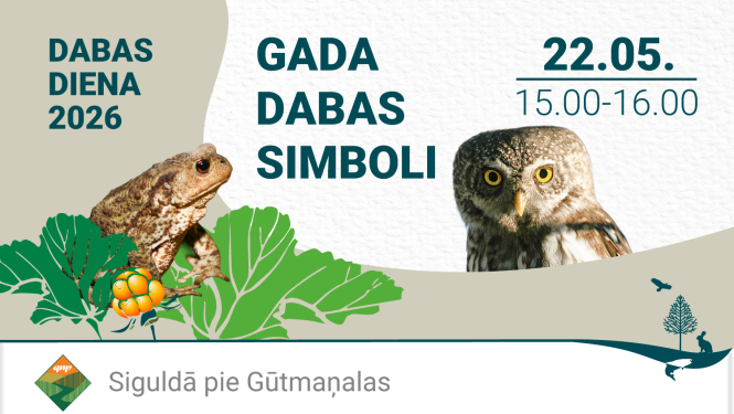 Dabas dienas afiša. Attēlā - krupis, lācene, apodziņš. Datums 20.05. plkst 15.00.-16.00 Dabas diena