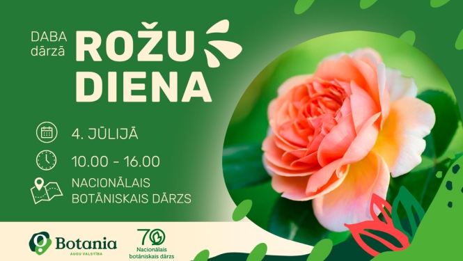 Reklāma Rožu dienai Nacionālajā botāniskajā dārzā