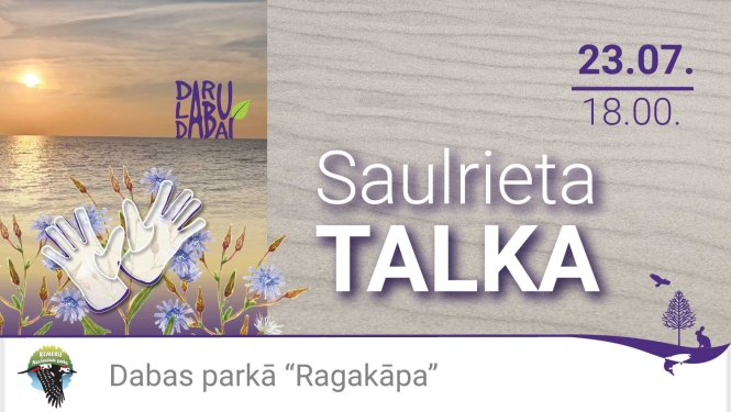 Saulriets jūrā, Tatārijas salāts, darba cimdi. 23.07. plkst 18.00 Saulrieta talka
