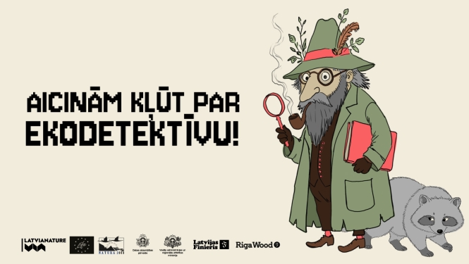 Reklāma izstādei : Aicinām kļūt par ekodetektīvu". 
