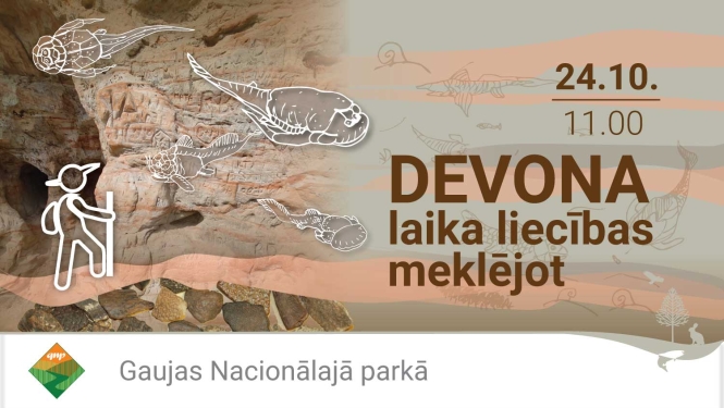 Reklāma pārgājienam Devona laika liecības meklējot