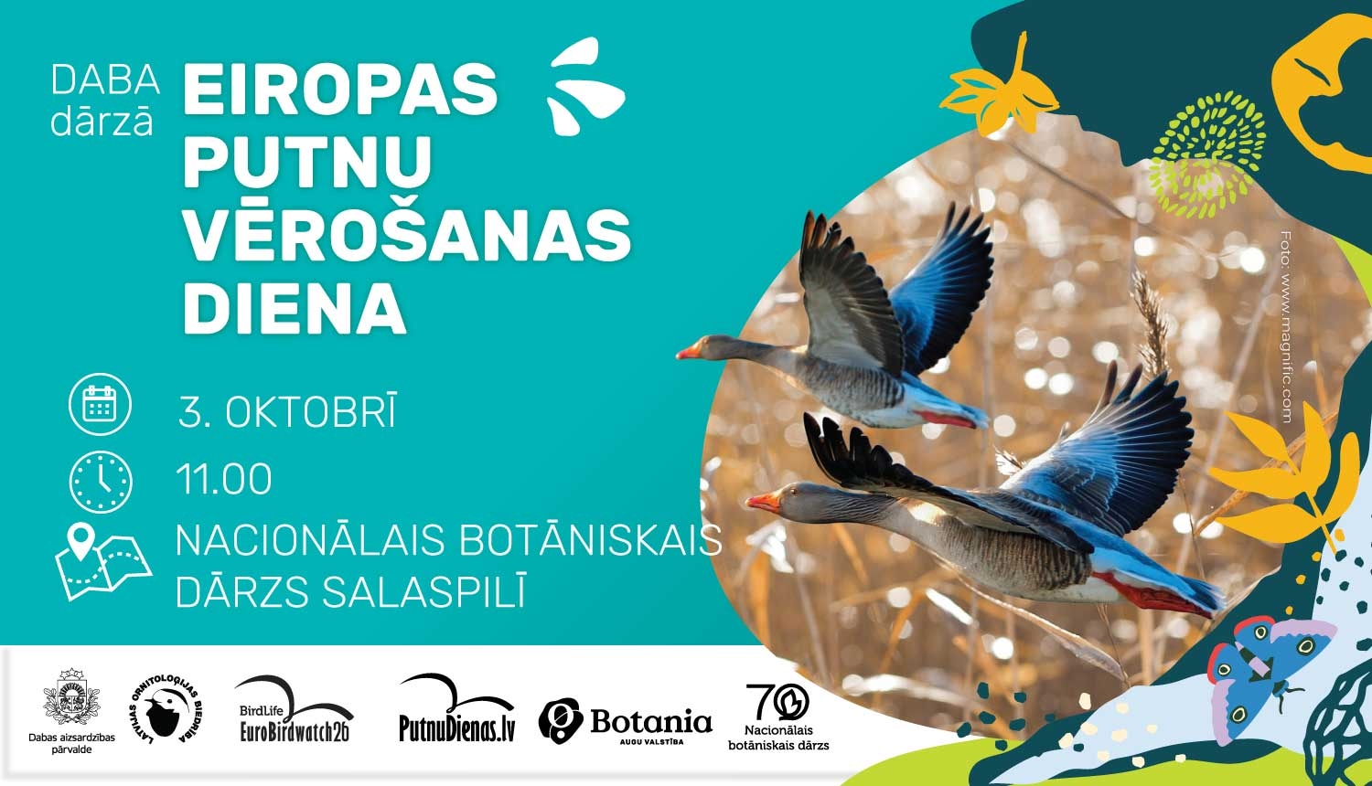 Putnu diena Nacionālajā botāniskajā dārzā