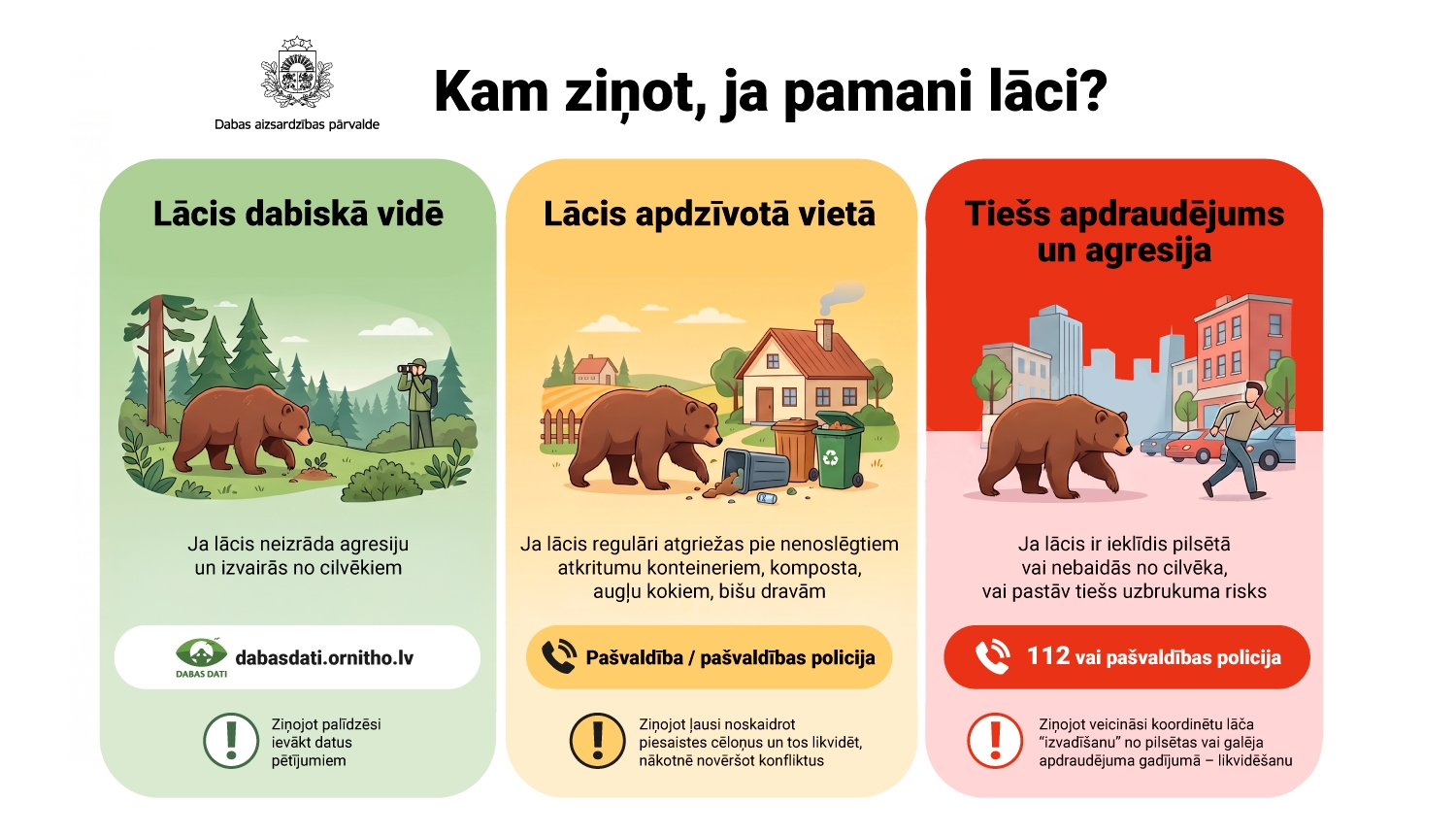 Kam ziņot, ja pamani lāci