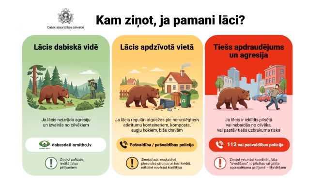 Kam ziņot, ja pamani lāci