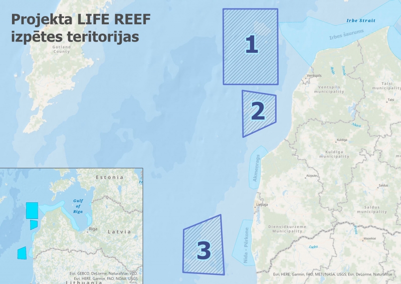 LIFE REEF projekta izpētes teritorija