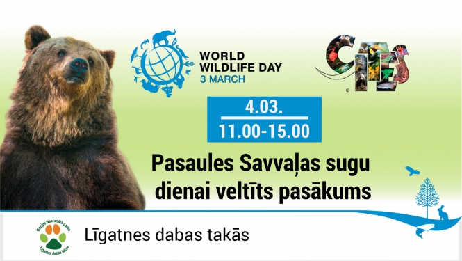 Pasaules savvaļas sugu dienai veltīts pasākums Līgatnes dabas takās