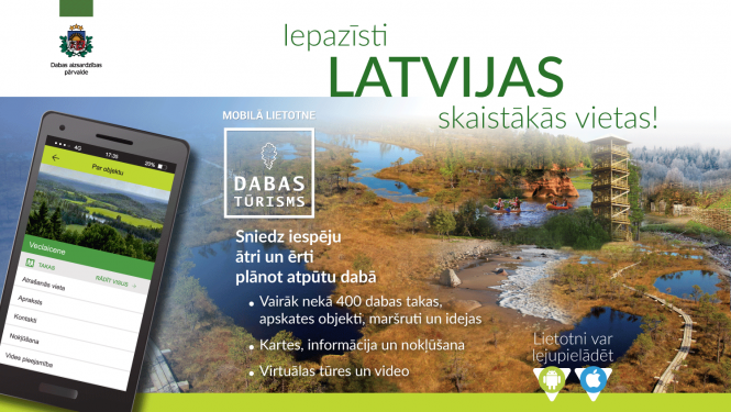 Ilustratīvs attēls par lietotni Dabas tūrisms