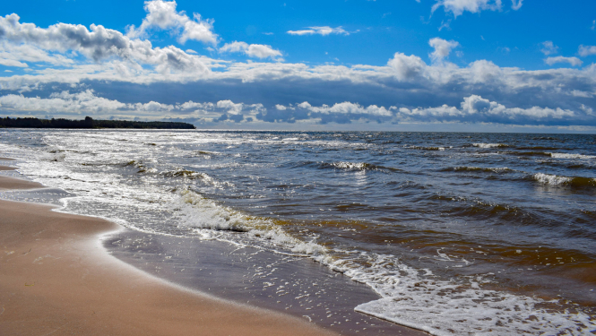 Jūras piekraste, liedags