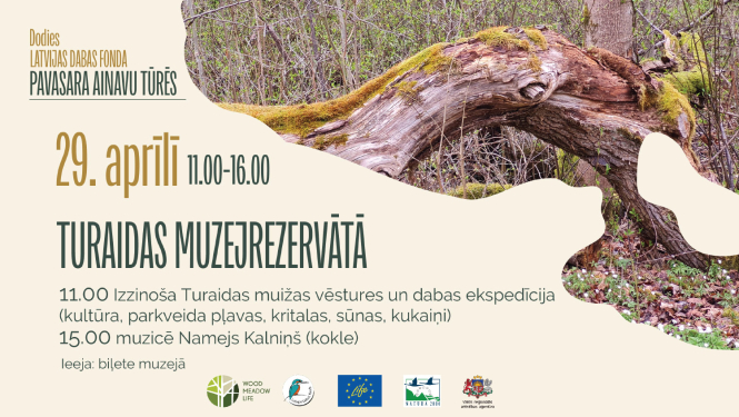 Inavu tūres afiša ar koka kritalas attēlu