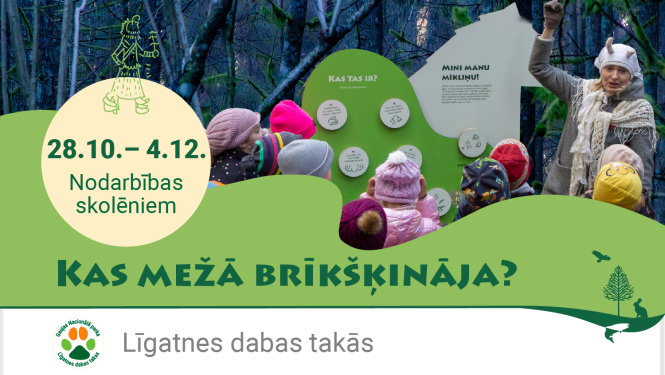 Pasākuma Kas mežā brīkšķināja? reklāma