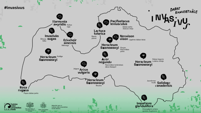 Daba skoncertzāle Invasivus karte