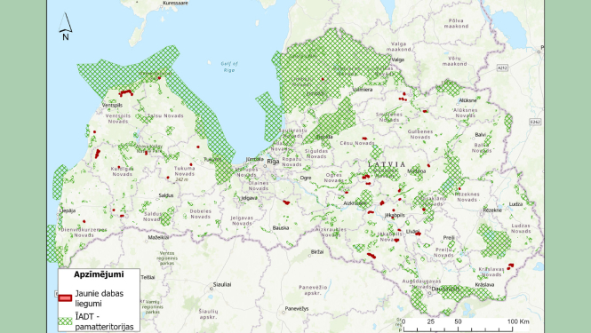 Jaunās un esošās īpaši aizsargājāmās dabas teritorijas