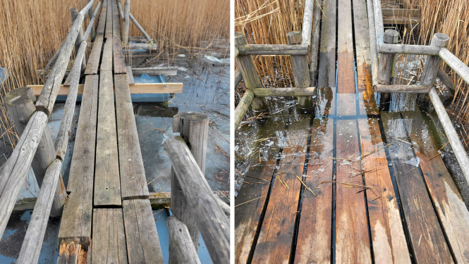 Applūdusi Kaņiera ezera laipa