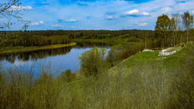 Skats uz Daugavu no Dinaburgas takas