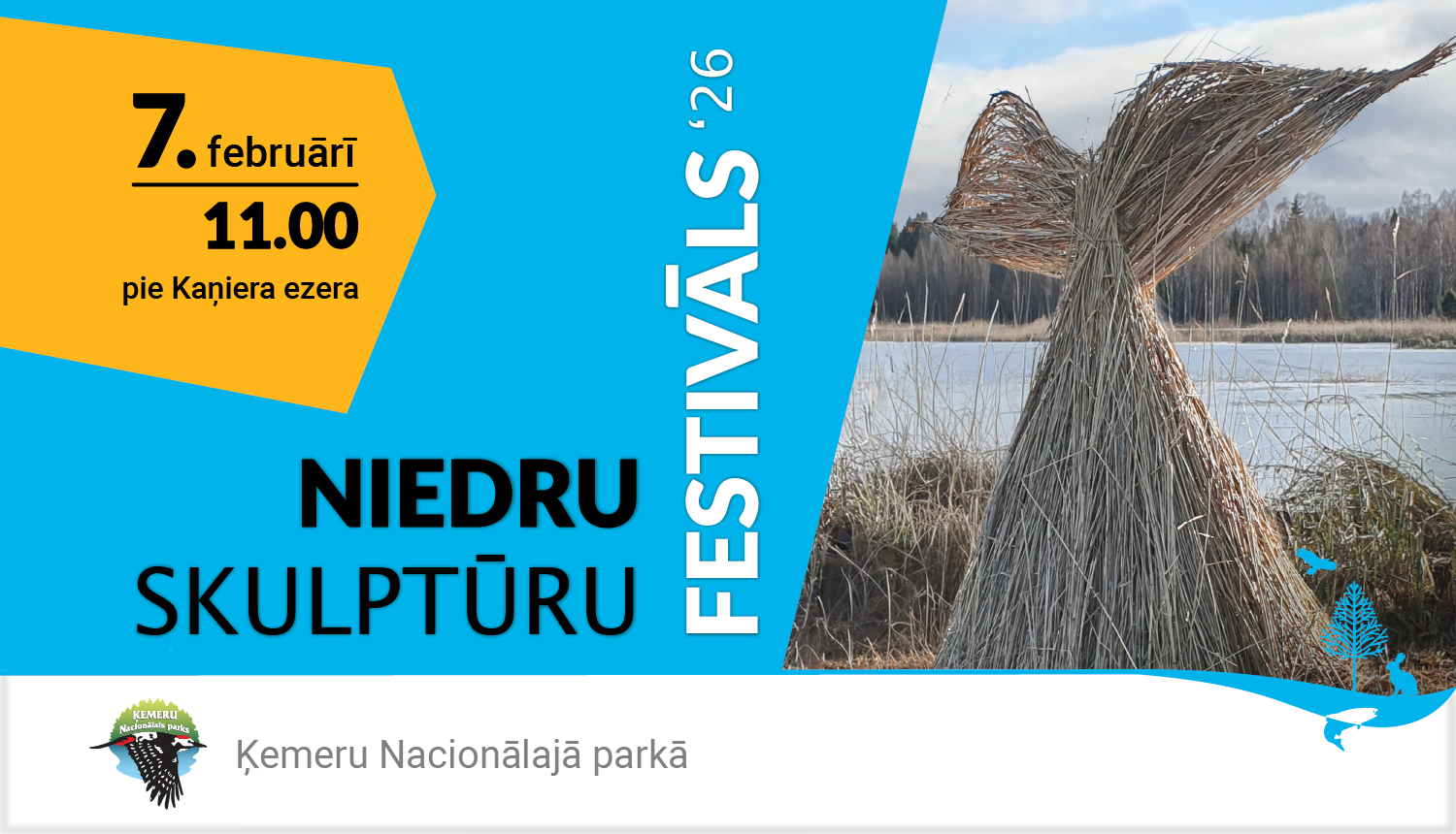 Niedru skulptūra vaļa astes formā