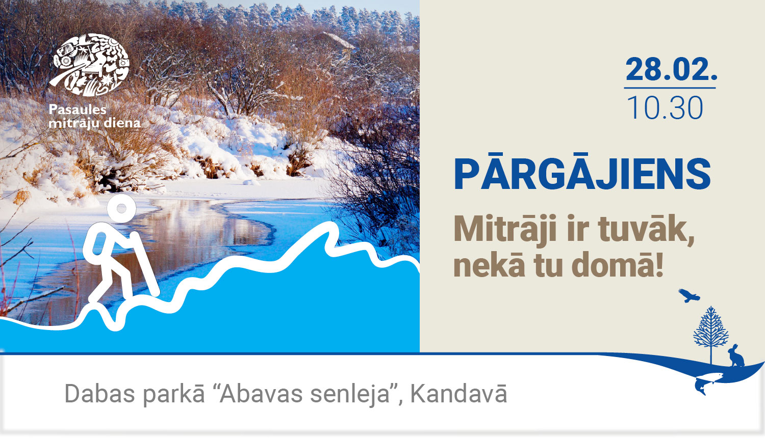 Pārgājiena "Mitrāji ir tuvāk, nekā tu domā" reklāma