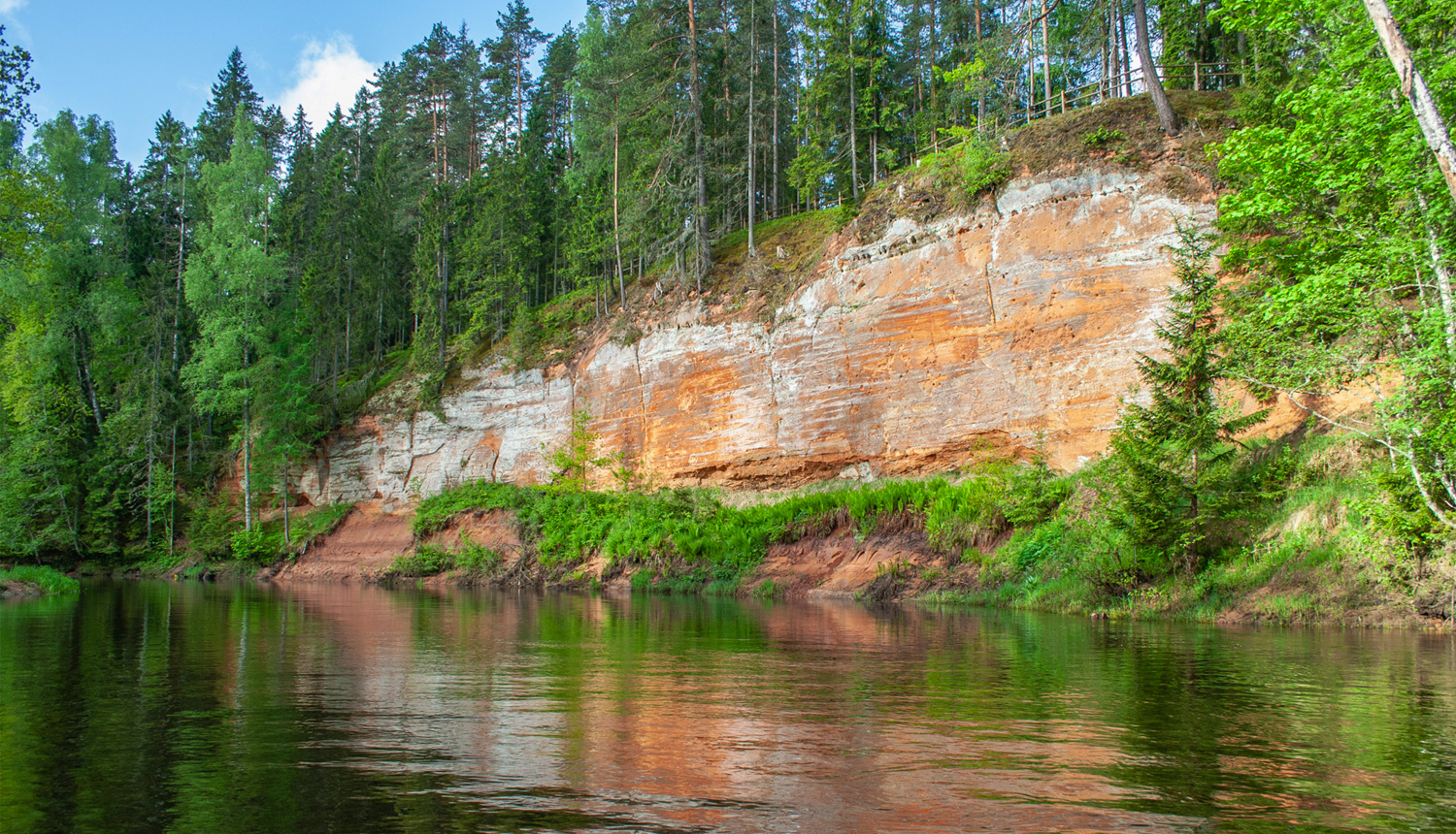 Skaņākalna smilšakmens atsegums pie Salacas