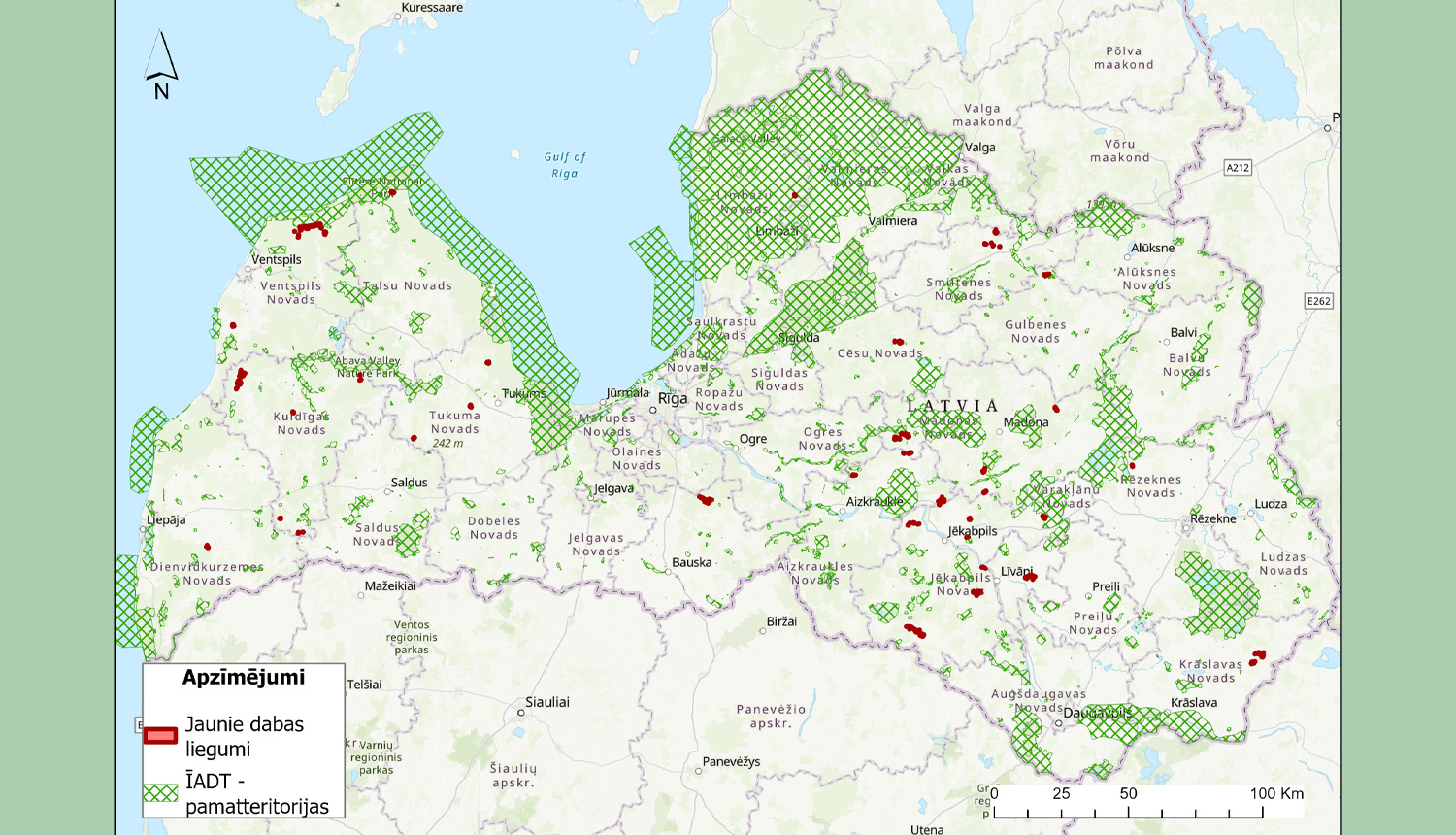 Jaunās un esošās īpaši aizsargājāmās dabas teritorijas