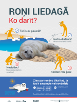 Informācija par uzvedību, satiekot roņu mazuli liedagā pavasarī, un rīcību, atrodot savainotu vai mirušu roni.